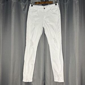 Refuge Ibiza Distressed Jeans Junior's Size 8 Skinny White